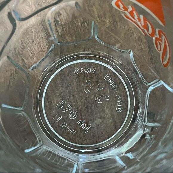 VINTAGE BASS/Ale BEER MUG BEVELED WINDOWPANE GLASS DESIGN CROWN, ENGLAND - Picture 3 of 4